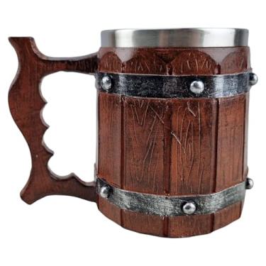 Imagem de Caneca De Resina Estilo Barril Viking Chopp 400ML Medieval