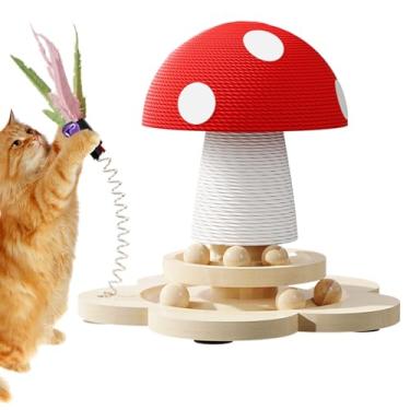 Imagem de Poste arranhador para gatos – Base de de sisal antiderrapante | Árvore arranhadora de gato com brinquedo | para gatinhos, animais de estimação, ambientes internos, calmante, escalada