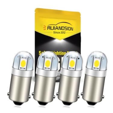 Imagem de Ruiandsion BA9S Lâmpada de LED BA9 1895 1891 53 57 Branca 12V Lâmpada LED 3030 2SMD Chipsets Lâmpadas de substituição de LED para interior de carro com mapa de cúpula e porta-luvas (embalagem com 4)