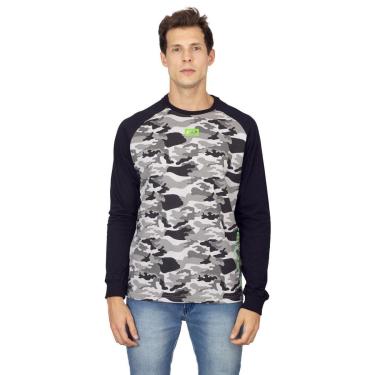 Imagem de Camiseta HD Manga Longa Raglan Camuflada Masculino-Masculino