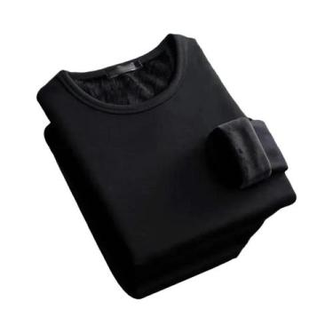 Imagem de Camiseta Térmica Masculina De Inverno Em Veludo Grosso Quente De Manga