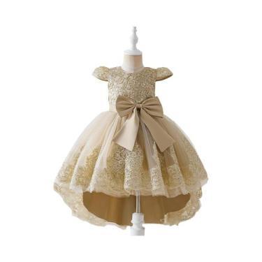 Imagem de Vestido De Festa Elegante Para Meninas Com Bordado E Laço, Vestido De 