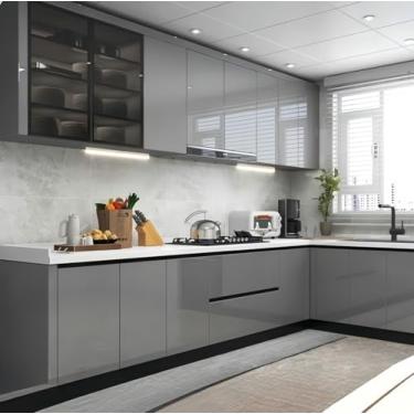 Imagem de Papel de parede imitação de efeito de mármore pintado à prova d'água e à prova de óleo papel de parede autoadesivo para armários de cozinha, banheiros e móveis, céu noturno cinza 40 * 500 cm