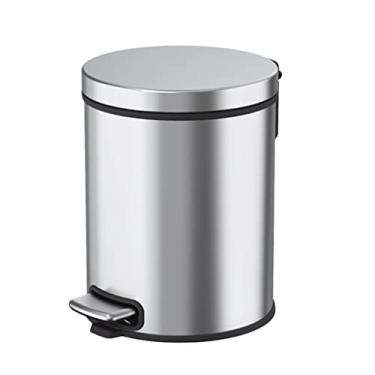 Imagem de Caixotes de lixo, latas de lixo de cozinha de aço inoxidável Lata de lixo Stepdal Lata de lixo de metal Lixeira fácil com tampa reutilizável