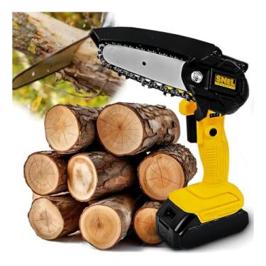 Imagem de Motoserra Elétrica 21V Portátil A Bateria Recarregável Amarela Sn07 Snel Ferramentas