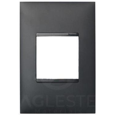 Imagem de Placa 2 Modulos Juntos Com Suporte 4X2-Pial Plus + Preto