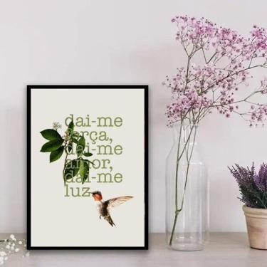 Imagem de Quadro Dai-Me Força, Amor E Luz 24X18Cm - Com Vidro