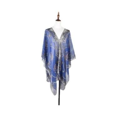 Imagem de Lenço De Chiffon Feminino Estampado Para Verão, Toalha De Praia, Xale 