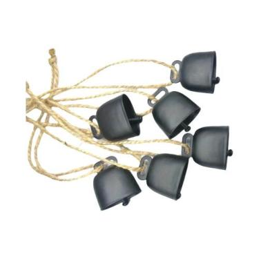 Imagem de Conjunto De Sinos De Metal Vintage Com Corda De Juta, Decoração Rústic