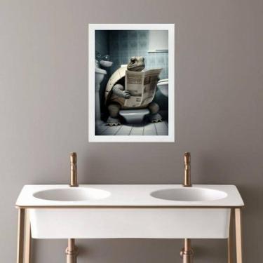 Imagem de Quadro Banheiro Coleção Animais - Tartaruga 45X34Cm - Vidro