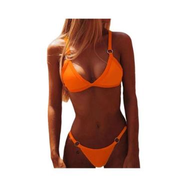 Imagem de Conjunto De Biquíni Feminino Sexy Com Fenda E Amarrações, Moda Praia M