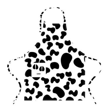 Imagem de Avental com estampa de vaca à prova d'água com toalhas de poliéster - 