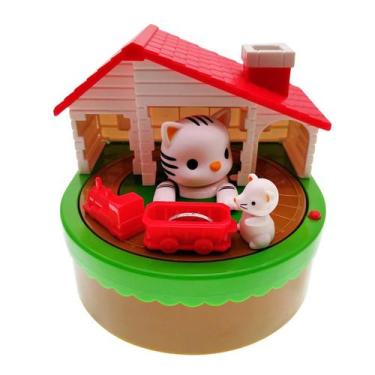 Imagem de Design de gato e rato de desenho animado Coin Bank para crianças - Yiw