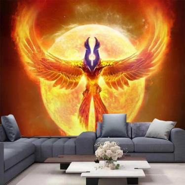 Imagem de Tapeçaria para pendurar na parede Phoenix Fire Bird Fantasy 150x130cm 