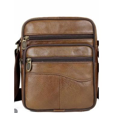 Imagem de Bolsa Messenger de couro PU premium para homens - 16x5x19cm - Yiweisai