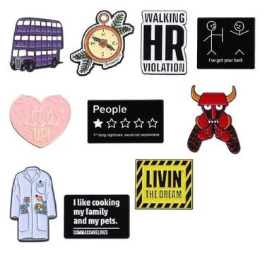 Imagem de Conjunto de broches Funny Quote Creative Enamel Lapel Badg - yiweisai
