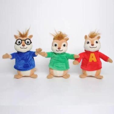 Imagem de Bonecas de pelúcia Alvin And The Chipmunks, 20 cm, 3 unidades para cri