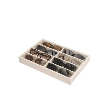 Imagem de Bandeja organizadora de óculos de sol Coward Beige Velvet 8 Grids