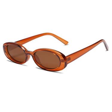 Imagem de Óculos de sol VANLINKER Polarized Skinny Retro Oval Brown