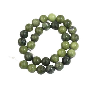 Imagem de Contas De Pedra De Jade Verde Natural Do Sul, Redondas E Soltas, Para 