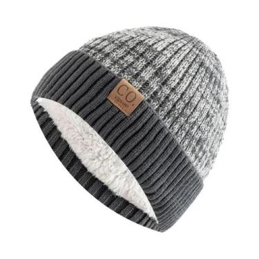 Imagem de Gorro de Inverno Unissex de Dois Tons - Forrado com Pele Quente e Maci