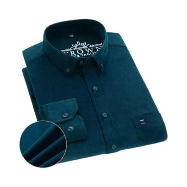 Imagem de Camisa Casual Masculina De Algodão Corduroy 7XL 6XL Com Manga Longa, C