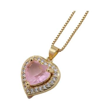 Imagem de Colar Ajustável Com Pingente Em Forma De Coração De Zircônia Com Reves