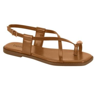 Imagem de Sandália Rasteira Beira Rio Feminina Anel de Dedo Conforto Original -,