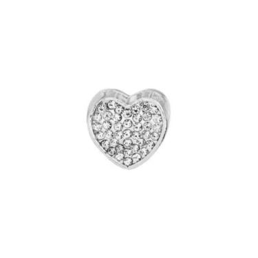 Imagem de Berloque Coração Cravejado Banho Prata Pulseiras de Berloque - Pulseir