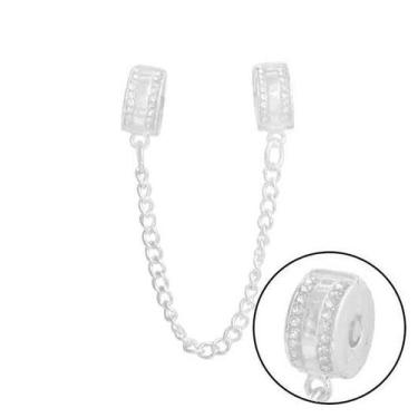 Imagem de Correntinha Pega Ladrão com Zircônia Dupla em Banho Prata - Pulseiras 