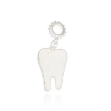 Imagem de Pingente Dente Branco banho Prata Pulseiras Berloques - Pulseiras e Be