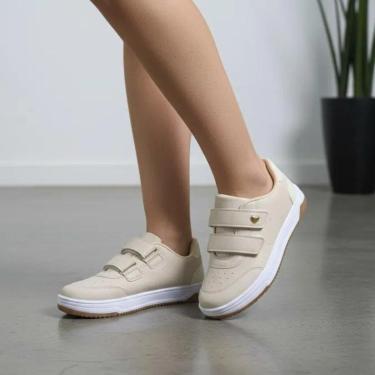 Imagem de Tênis Infantil Meninas Velcro Happy Kidy - Marfim-Feminino