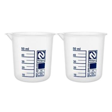 Imagem de Kit 2 Becker Nalgon 50ml Polipropileno Autoclavável Graduado