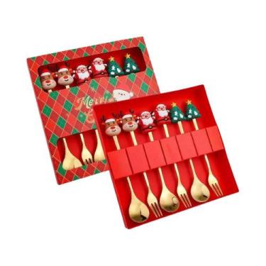 Imagem de Conjunto De Talheres De Aço Inoxidável Com Tema De Natal, Faca, Garfo 
