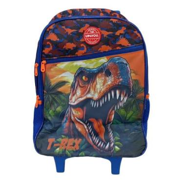 Imagem de Mochila luxcel up4you infantil t-rex com rodas ic42072up, Laranja, UN