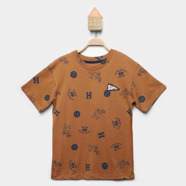 Imagem de Camiseta Infantil Hering Casual Menino, Marrom, 8A