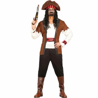 Imagem de Fantasia Pirata Adulta Masculina de Luxo Roupa Jack Cosplay Completa P