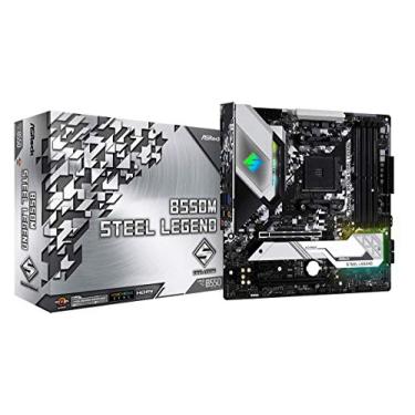 Imagem de Placa mãe ASRock B550M Steel Legend Suporta 3ª geração AMD AM4 Ryzen/Future AMD Ryzen Processadores
