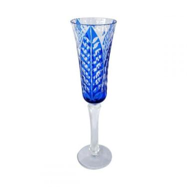 Imagem de Conjunto taças de champagne de vidro azul  6 pcs 6cm x 6cm x 24cm - Bt