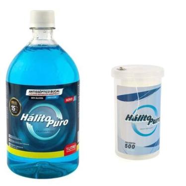 Imagem de Enxaguante Antisséptico Bucal Refil Hálito Puro 1Litro + Fio