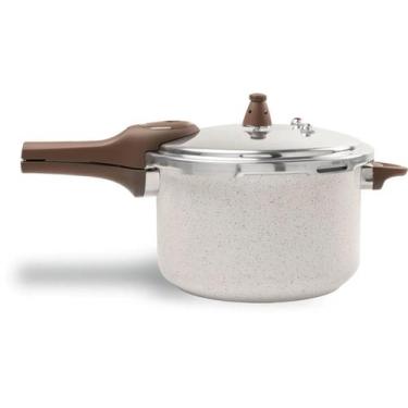 Imagem de Panela Pressao Brinox 4952/103 Ceramic Pressure Indução 6,8l Vanilla