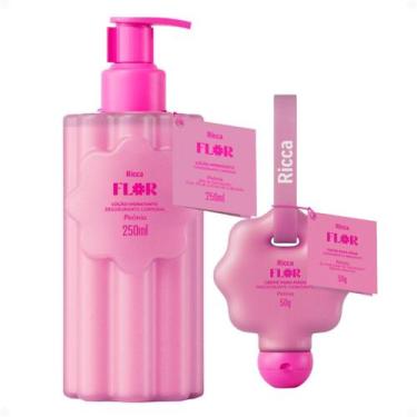 Imagem de Kit Ricca Flor Peônia: Loção Hidratante 250ml + Creme Para Mãos 50g - 