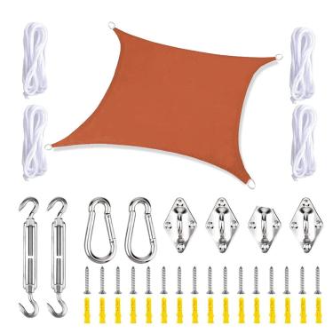 Imagem de Toldo retangular à prova d'água, 2 m x 2 m, 95% de bloqueio UV, com kit de fixação para pátio, festa, quintal, gramado, jardim, atividades ao ar livre