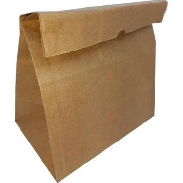 Imagem de 50 Sacos De Papel Kraft Delivery Tamanho Pequena P 18x28x11