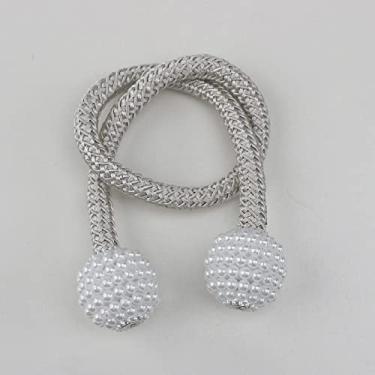 Imagem de 1 pacote prendedor de cortina magnético prendedor de cortina prendedor de fivela de bola pendurada fivela de suspensão acessórios para cortina decoração de casa, bege claro, 2 peças