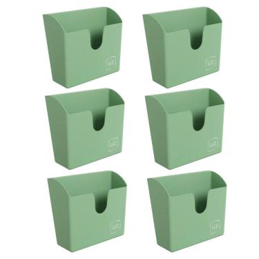 Imagem de Kit Com 6 Porta Guardanapo Slim Quadrado Plástico Para Mesa Cozinha Bar