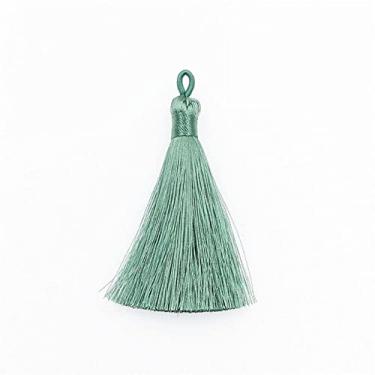 Imagem de 5-10-20 Pçs Coil Bind Thread Thread Tassel Franja Pingente DIY Artesanato Rayon Borlas Trim Vestuário Cortinas Decoração Brincos Componentes de Jóias, Chou, Heung Green, 20pcs