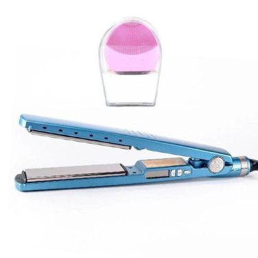 Imagem de Kit 1 Prancha Nanotitanium + 1 Esponja Facial Rosa Bebê Nº1