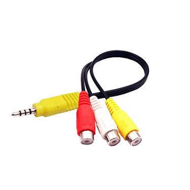 Imagem de Cabo adaptador de substituição de áudio vídeo AV composto para Samsung TV, 3 RCA para adaptador de entrada AV de 3,5 mm (apenas para Samsung TV)