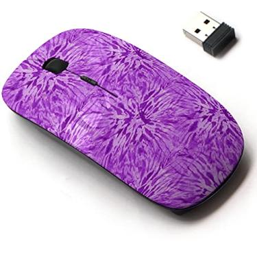 Imagem de Mouse sem fio 2.4G com design de padrão bonito para todos os laptops e desktops com nano receptor - Cor roxa Tiedye
